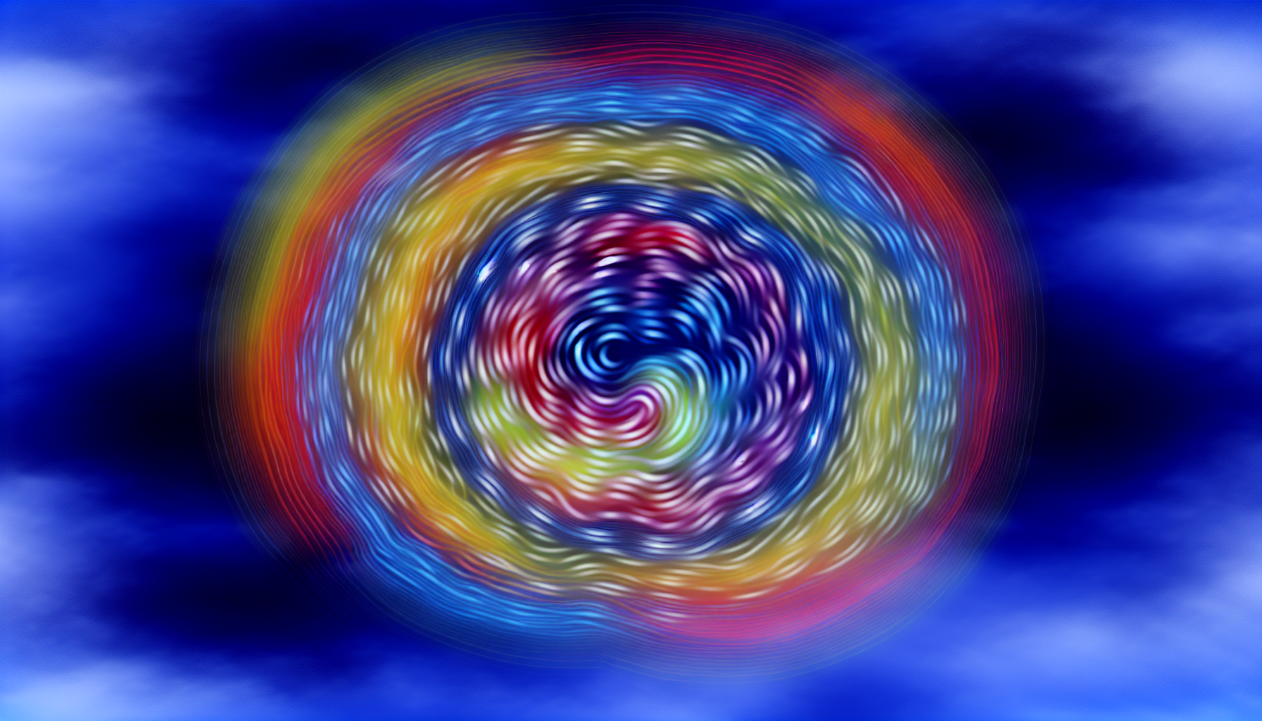 Hypnose bei Kindern: Grundlagen und Methoden Visualisieren Sie das Konzept der Hypnose. Stellen Sie sich ein wirbelndes Muster mit lebendigen Farben vor, das ständig in Bewegung ist und das Auge immer tiefer in sein Zentrum zieht. Der Hintergrund ist ein tiefes, ruhiges Mitternachtsblau, das die Helligkeit und die Illusion der Bewegung des wirbelnden Musters verstärkt. Allmählich verschmilzt das Muster mit einer Darstellung eines Gehirns, die auf die mentalen Prozesse hinweist, die mit Hypnose verbunden sind.