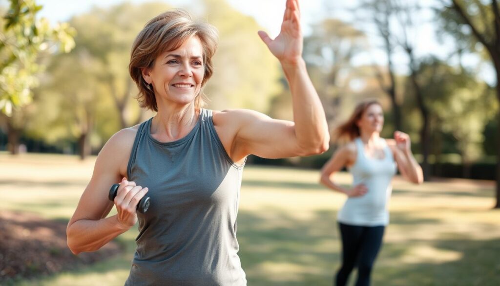 Frau beim Sport als Maßnahme gegen Symptome für Wechseljahre