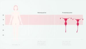 Grafische Darstellung der hormonellen Veränderungen während der Wechseljahre bei Frauen